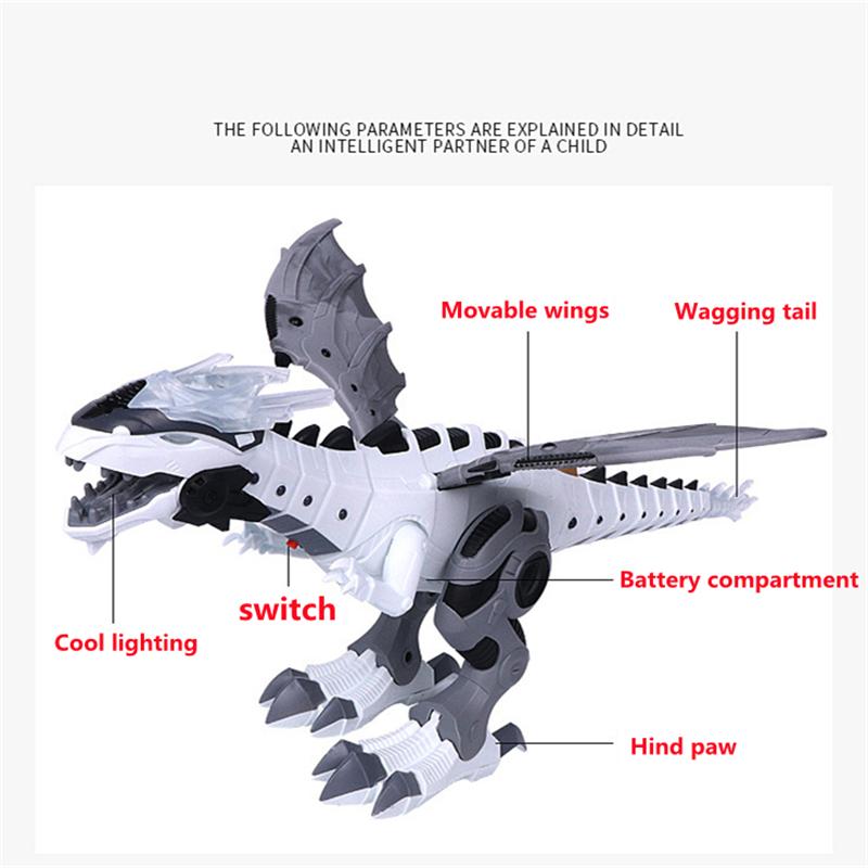 Dinozauri mecanice cu pulverizare mari, cu aripă, desene animate electronice, model de animal de mers, dinozauriu, jucărie, robot, pterozauri, jucării pentru copii