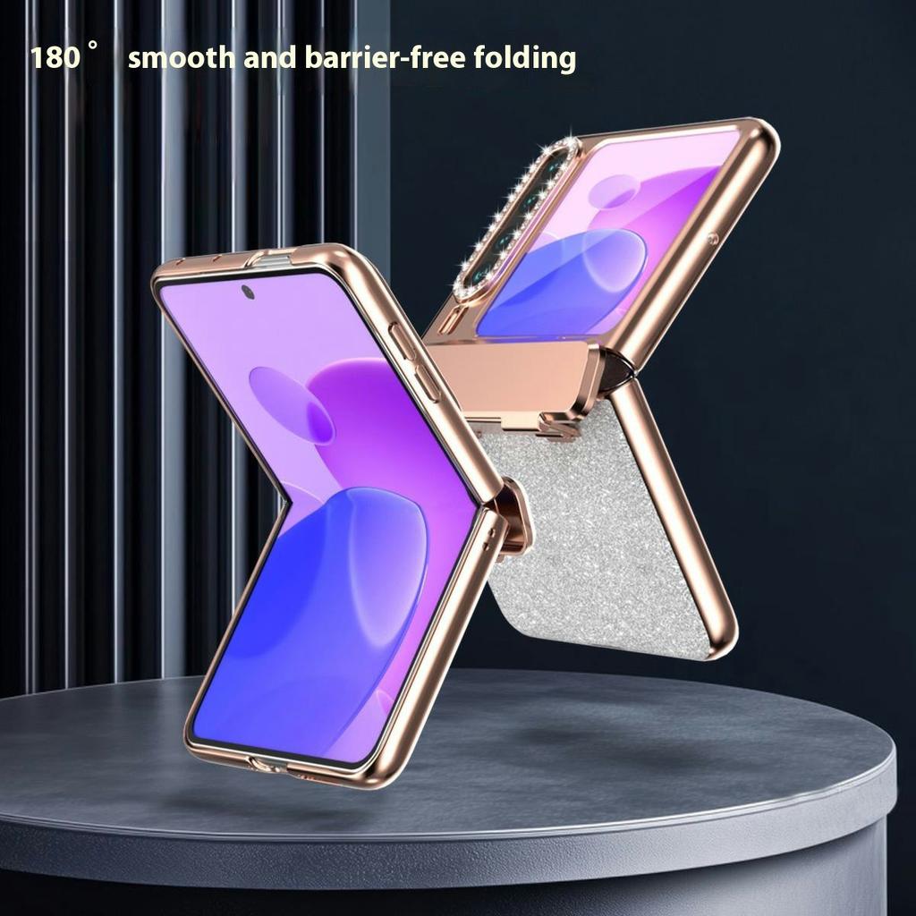 For Huawei Pura X Case Hinge Protection Rhinestone Glitter PC Phone Cover