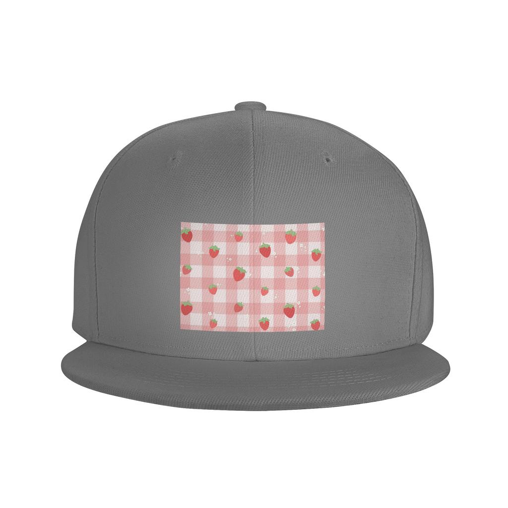 Strawberry Plaid Baseball Caps Snapback Fashion Baseball Hats Breathable Casual Casquette Outdoor for Unisexs And WoUnisexs