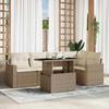 VidaXL Garden Lounge Set with Cushions 6 Pcs Beige Braided Resin 3267258