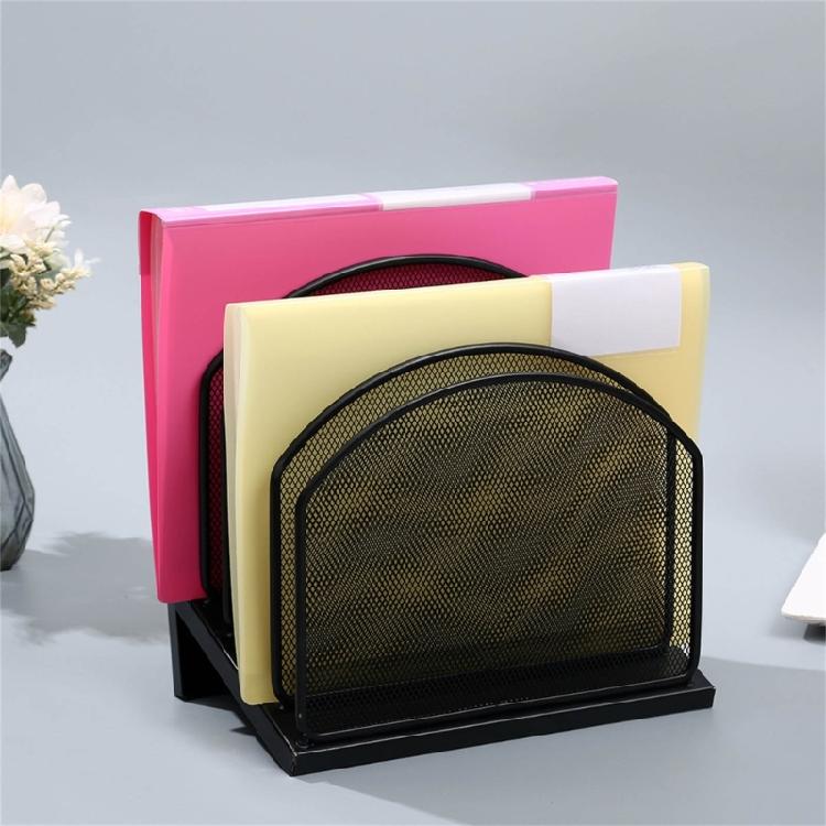 Desk Organizers Vertical File Organizer Metal Rack File Sorter Desktop File Folder Holder Office School Supplies