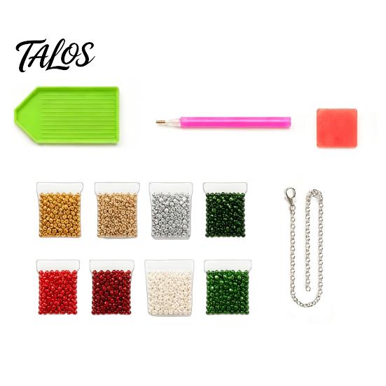 Home Art Activity Set Christmas Rhinestone Painting Kit, DIY Wreath Craft for Adults, Double Full Drill Accessory Sided Window Ornament, Acrylic