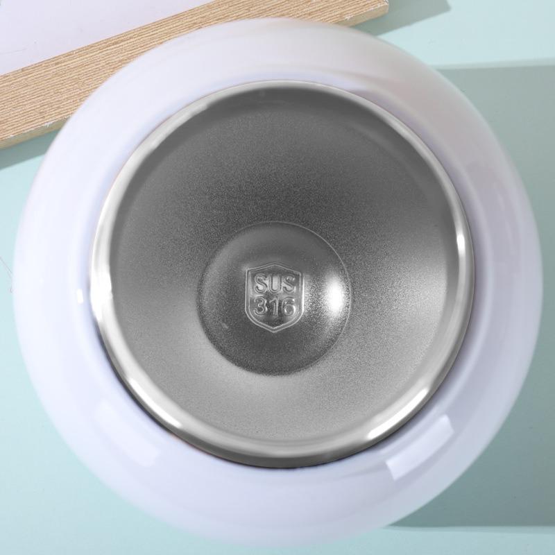 Carry pot Stainless steel thermos cup Men and women Portable accompanying high-value children and students Double drinking straw water cup