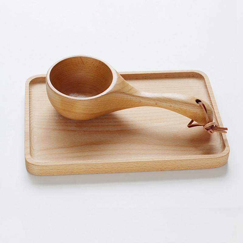 Wood Scoop Japanese-style Short Handle Rice Scoop Kitchen Water Scoop Wooden Spoon Bath Sauna Wooden Bucket Spoon