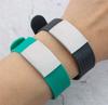Personalize Custom Name Silicone Men Bracelet Green Black Smooth Engrave Logo Stainless Steel Id Bracelets Gift Jewelry