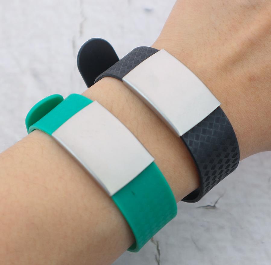 Personalize Custom Name Silicone Men Bracelet Green Black Smooth Engrave Logo Stainless Steel Id Bracelets Gift Jewelry