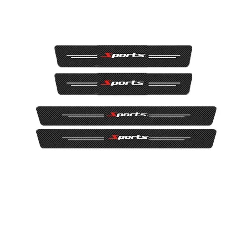 

4PCS/5PCS Sport Carbon Fibre Threshold Protection Strip Universal Anti-scratch and Anti-collision Door Decorative Strip Sticker