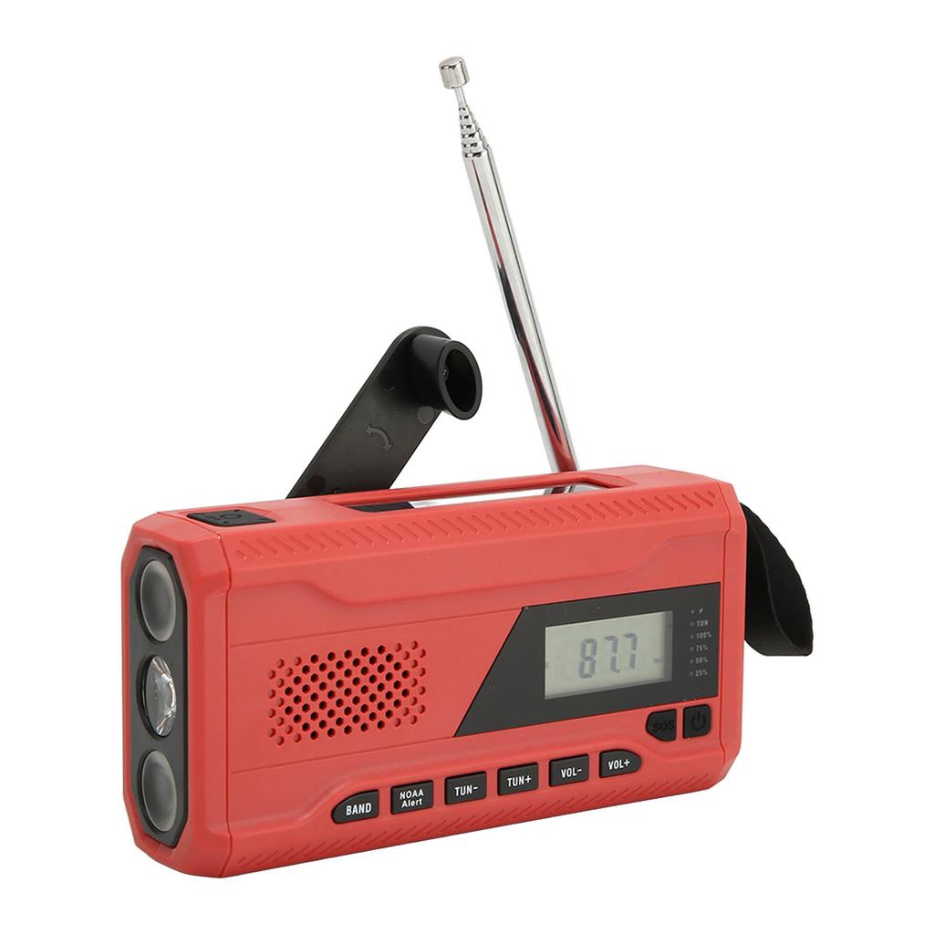 Emergency Radio HD LCD Hand Crank Portable AM FM WB NOAA Radio with SOS Alarm Flashlight 4500mAh