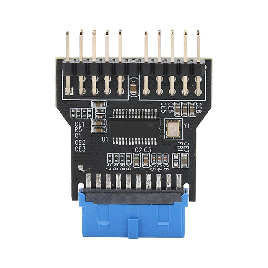 USB 3.0 19pin Adapter To Dual 9Pin Adapter Black PCB Metal Plastic 480Mbps USB 3.0 Female Header Splitter for Win