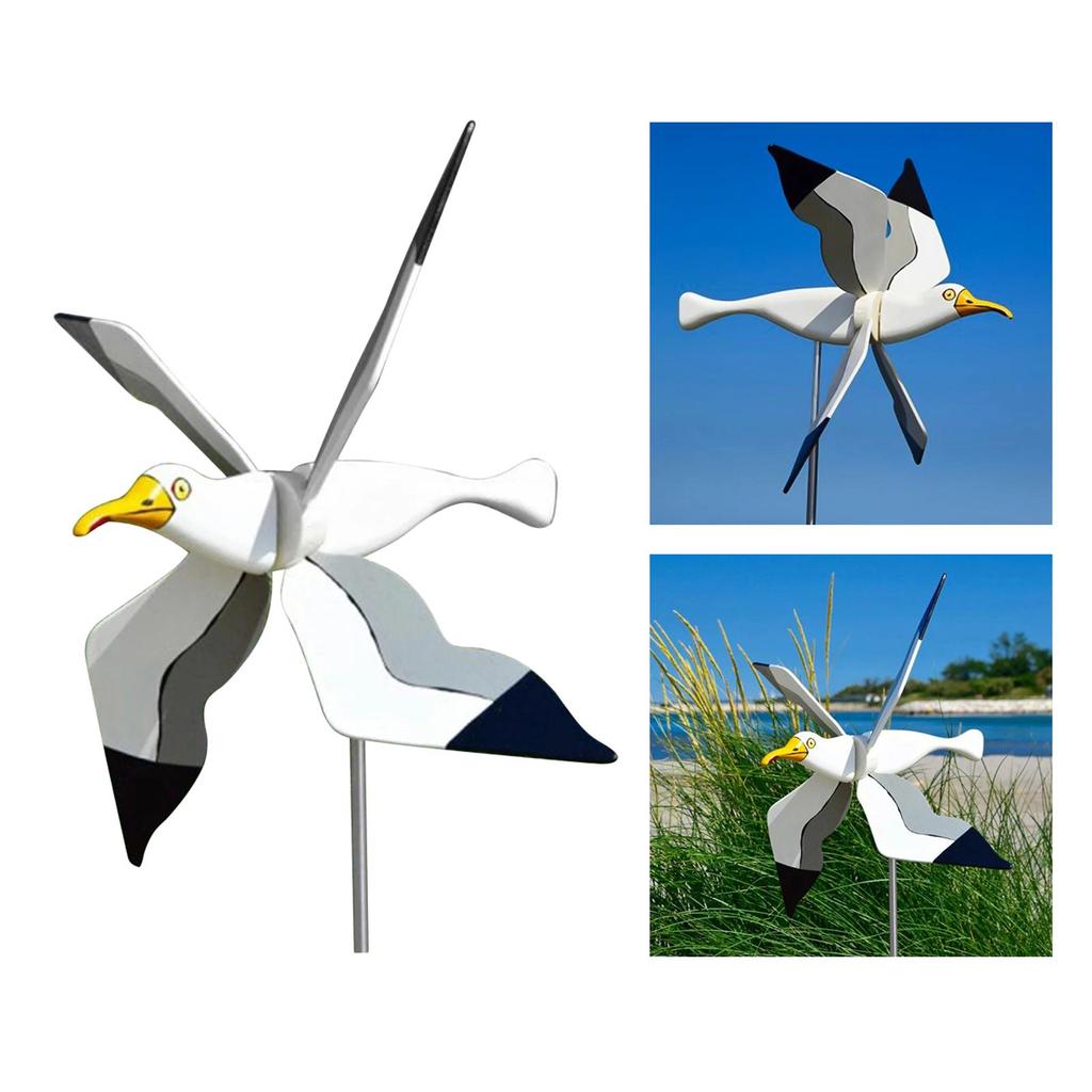 Seagull Garden Pinwheels Whirligigs Wind Spinner Kids Toys Windmill Decor Stakes, Durable