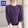 Mid-Aged Women's Autumn Knitted Cardigan