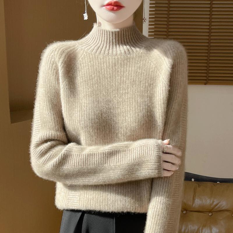 Women Sweater 100% Wool MODERN NEW SAGA Turtleneck Knit Pullover Thick Winter Jumpers Female Knit Tops