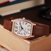 Fassförmige Voll-Diamant Europäischer und Amerikanischer Stil Uhr Mode Damen Uhr Quarz Uhr