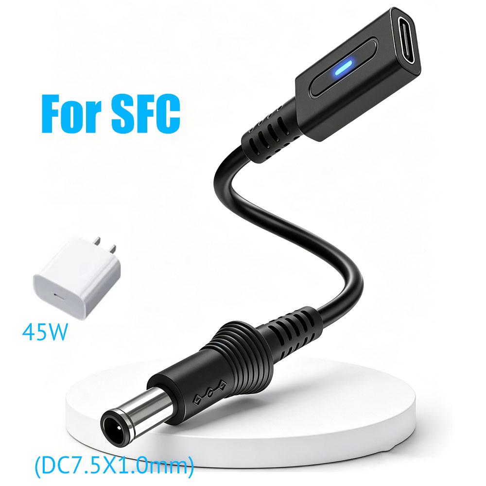 10cm 45W+ PD USB C Charge Cable For SFC Controller PD Charging Adapter Type C LED Convert Cord For SFC Console Power Wire 5