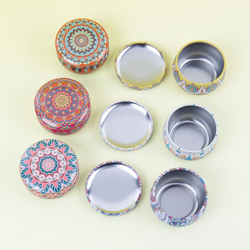 Cross-Border 2.2oz Scented Candle Tin - Candy Flower Tea Pear Design Gift Box