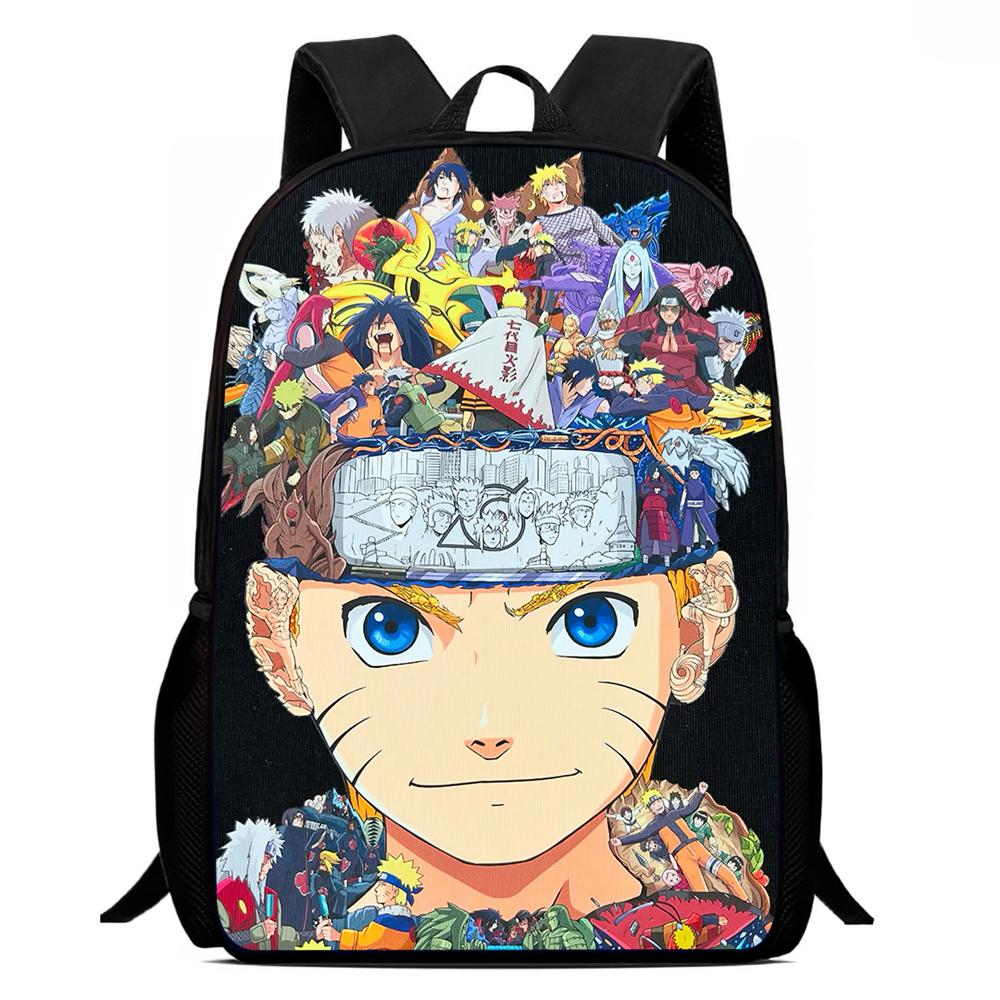 NARUTO Anime 15 Inch Children Cartoon Backpack,Comfort Adjustable Shoulder Straps,School&Daily Use,For 5-10 Year Old Boys&Girls