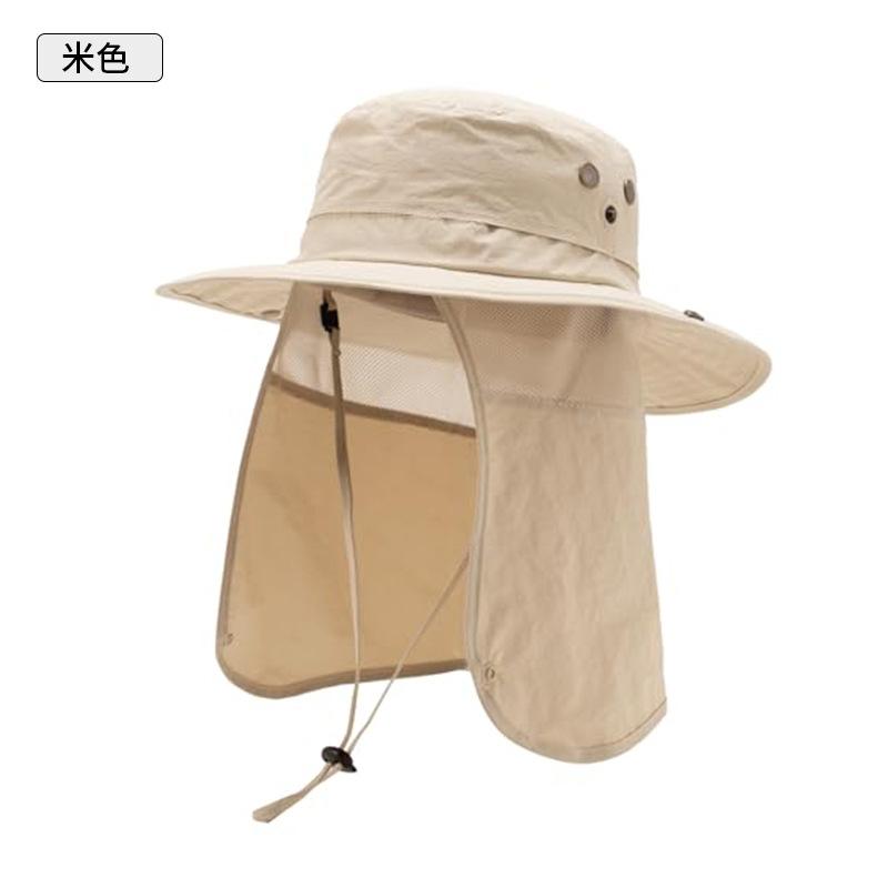 Fishing Sun Protection Hat Men's Summer UV Protection Neck Protection Outdoor Mountaineering Big Brim Sun Hat Big Head Fisherman Sun Hat