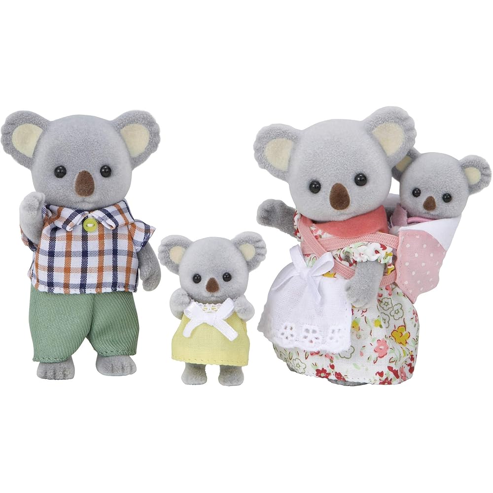 Sylvanian Families Koala Family Doll Set with ST Mark Certification for Ages 3 and Up Toy for Dollhouse