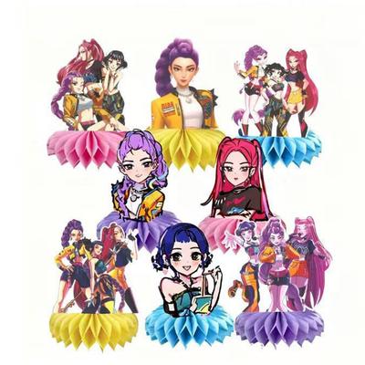 Demon Hunters Party Decor - 8pcs Cartoon Honeycomb - For Birthday