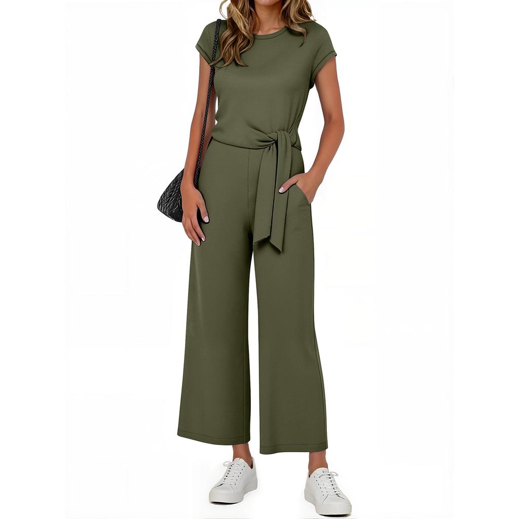 Women's Two,Piece Summer Slightly Loose Top And Pants Casual Set
