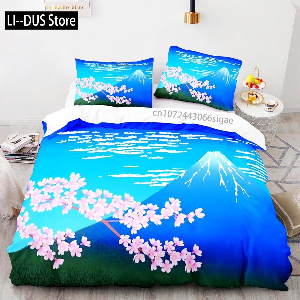 Bettwäsche Set Einzelbett Twin Full Queen King Size Japanischer Stil Bettwäsche Set Erwachsener Kinder Schlafzimmer Bettbezug Sets 3D Anime 011