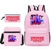 Stranger Things Rugzak Set 3-Delig Student Schooltas met Lunchtas & Etui Zwart TV Merchandise