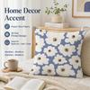 Nordic Blue White Floral Cushion Cover 2D Flat Printed Peach Skin Pillowcase Modern Minimalist Throw Pillow Case For Sofa Decor