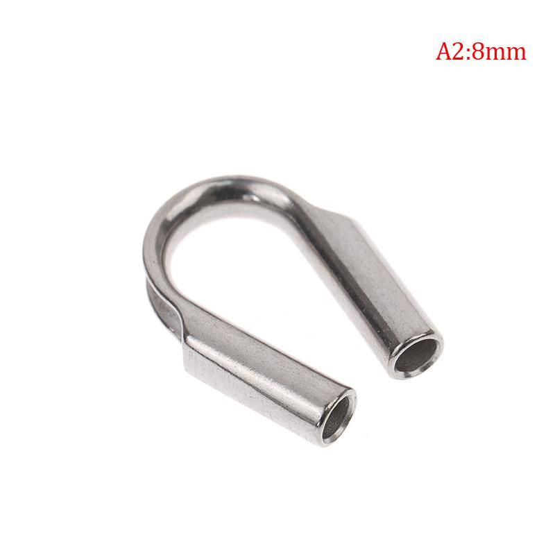 304 Stainless Steel M2 to M8 Silver Cable Wire Rope Clamp Thimbles Rigging Hardware Chicken Heart Ring Fixing Workpiece
