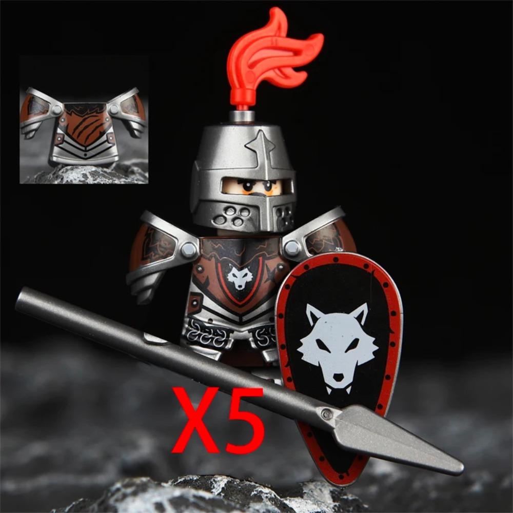 Figuras de Soldados de Castelo Militar Medieval Blocos de Construção Roma Cavaleiro Leão Arma Guerreiro Espada Infantaria Capacete Modelo Tijolos Brinquedos