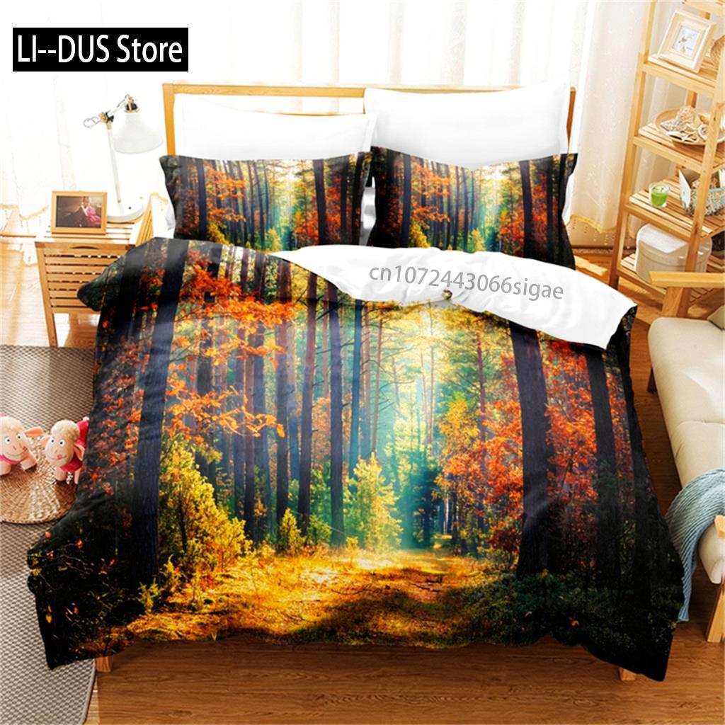 Comforter Natural Scenery Forest Bedding Set Queen Set Beauty Comforter Set Girl For Women Men Children Room Decor