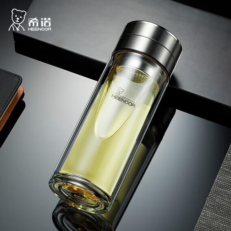 Heenoor XN-9339 Double-Wall Glass Tea Tumbler with Infuser