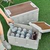 Cutie de depozitare pentru picnic Hui Ling Yang Yun Luo cu capac din lemn