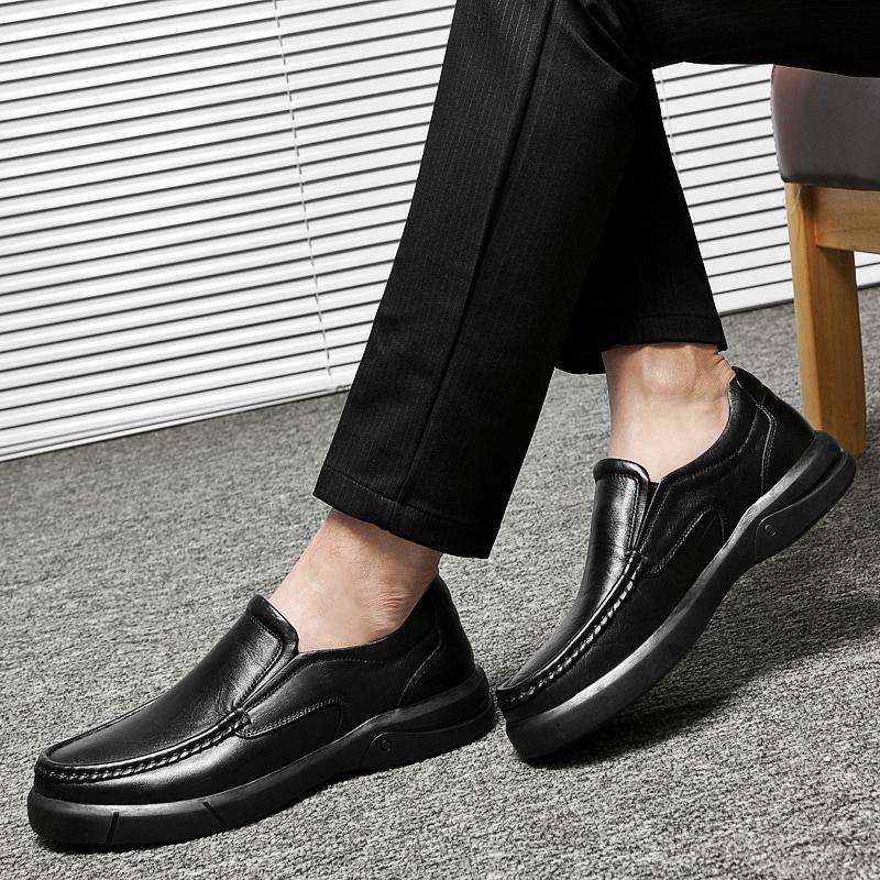 Men Casual Loafers Comfortable Lightweigh Walking Footwear  Breathable Slip On Male Leather Shoes