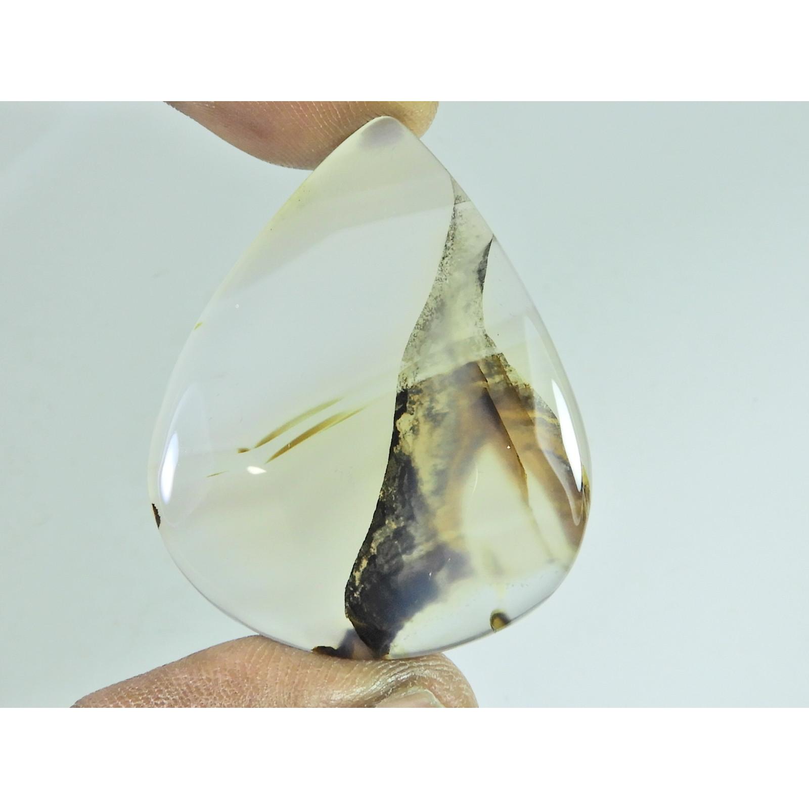 34X43X04MM Natural Montana Agate Pear Shape Cabochon Loose Gemstone 57Cts. B-290