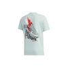 Neo Cartoon Print Round Neck Casual Sport T-Shirt Men Tops Light-Green GJ8888