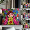 New Ccartoon Virgin Mary Artful Cushion Cover Antidustmite Pillowcase Invisible Zipper Silky Short Plush Sofa Cushion Cover