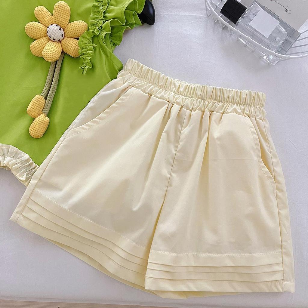 Girls' 2-Piece Cotton Set - Summer Baby Girl Flower Pattern Top+white Shorts Cute Casual Outfit S-XXL
