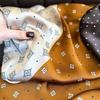 Silk Scarf Women's Versatile Spring and Summer Square Scarf Women's Fashion Foreign Style Scarf Scarf Neck Protection Professional Scarf Headband Head