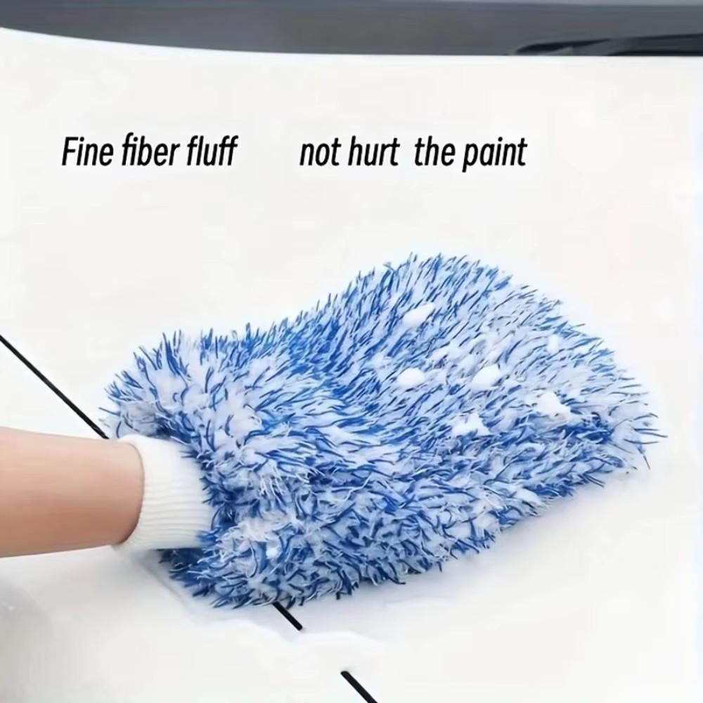 Plush Car Wash Mitt Microfiber Thick Car Cleaning Mitts Auto Car Wash Accessories Car Cleaning Tools Dusting Gloves