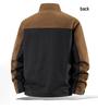 Trendy Plus Size Retro Color Block Workwear Jacket with Lapel