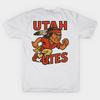 Men Black Print T-shirt Utes Retro Comic Book Style Logo No-Cut Transfer Paper Print Cotton Tshirt