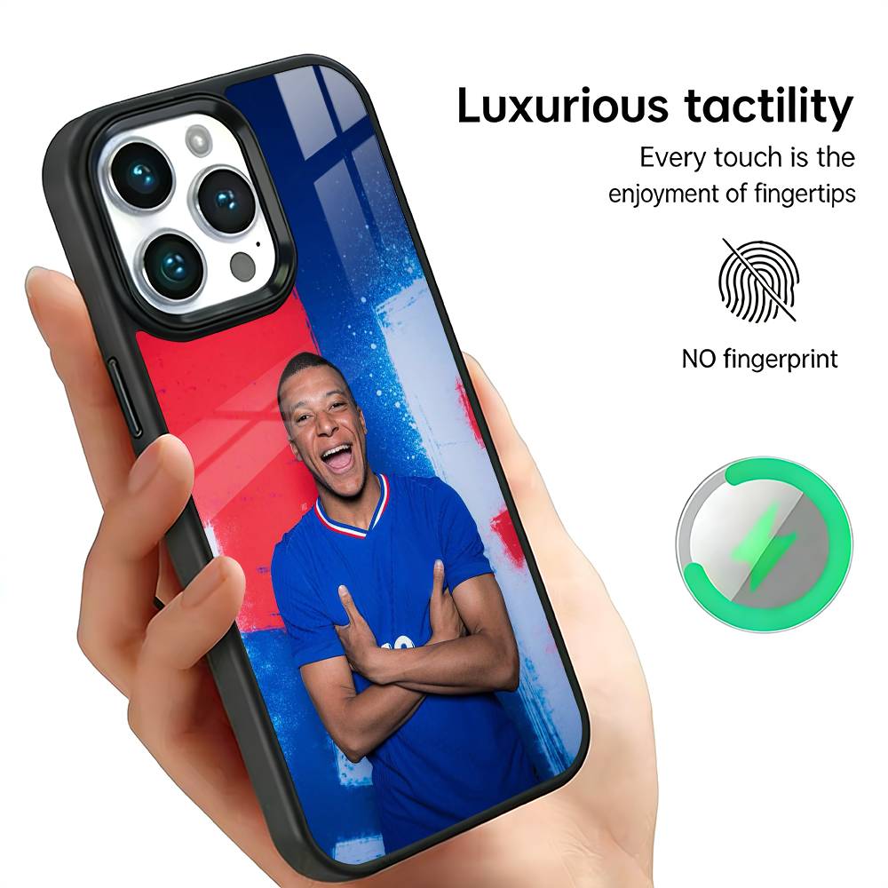 K-kylian M-mbappe Fußballstar Handyhülle für iPhone17,16,15,14,13,12,11 Plus,Pro Max, Neues magnetisches kabelloses Laden