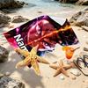 Serviette de plage personnalisée avec nom et motif Demon Slayer, pour Voyage Camping Fête à la plage Décoration de maison, Cadeau d'anniversaire pour la Famille & les Amis