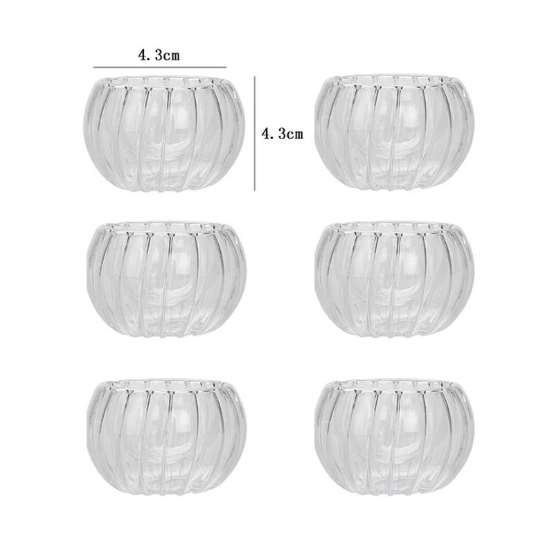 6Pcs Double-wall Glass Tea Cup Heat Resistant Transparent Coffee Milk Water Mug Multi-Purpose Drinkware Cup for Kitchen Tools