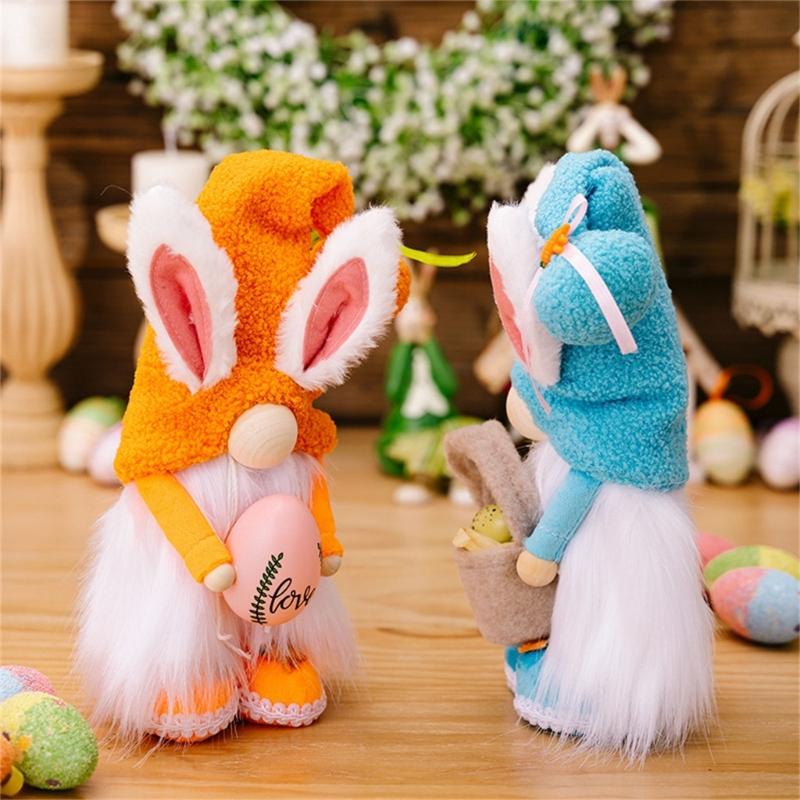 Easters Rabbit Ears Gnome Face less Doll Easters Desk Decorations Rabbit Plushes Dwarfs Toy Home Ornament Happy Easters