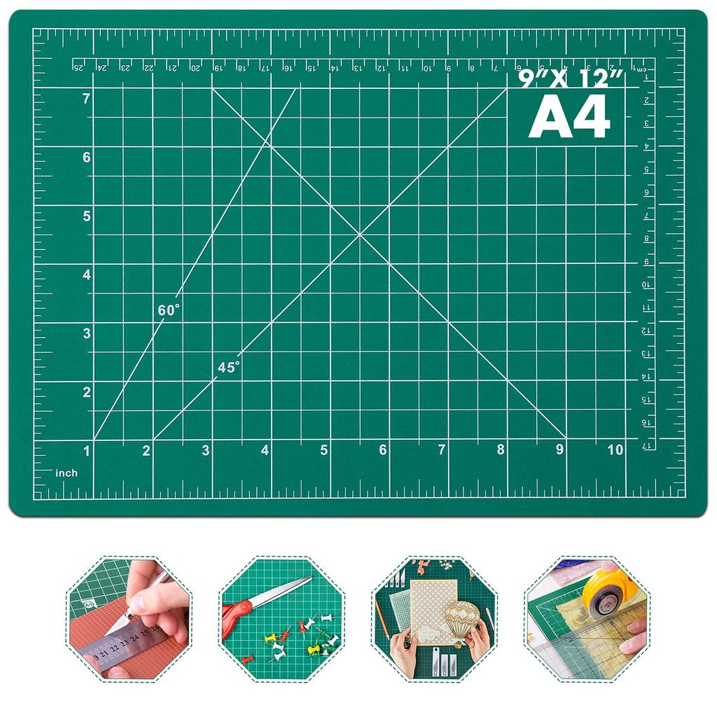 Self-Healing Double-Sided Cutting Mat,5-Ply PVC with Grids for Rotary Cutting,Sewing,Quilting & Crafts