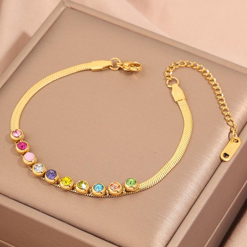 Popular bracelet, titanium steel does not fade, love zircon bracelet, high-end female light luxury niche bracelet, bracelet.