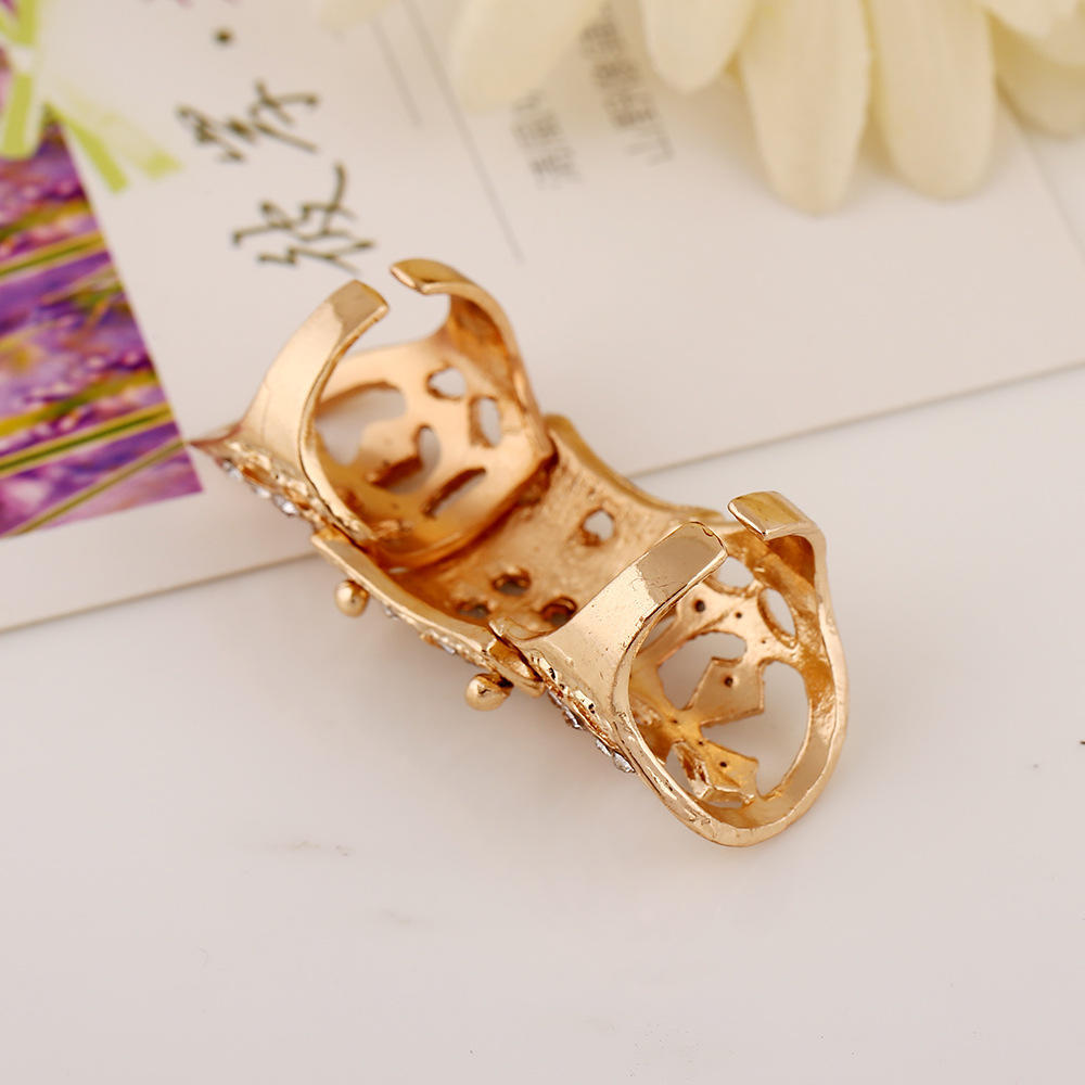 Jewelry European And American Trendy Style Diamond Cross Joint Armor Ring