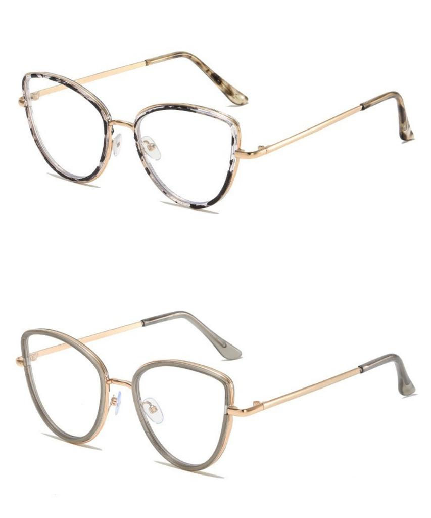 Blue Light Blocking Computer Glasses Korean Cat Eye Trendy Metal Glasses UV400 For Women Men