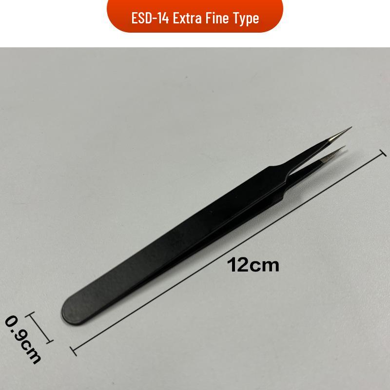 Precision Anti-static Stainless Steel Tweezers Set: Straight Tip, Bent Tip, Thickened, Pointed Tip, Bird's Nest Beauty Tweezers.